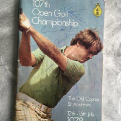1978 St Andrews Golf Multi Signed Open Programme: 107th Open Golf Championship 106 page programme signed to cover by 8 golfers including Bernard Gallagher and Johnny Miller.