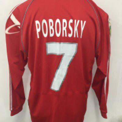 Benfica 1999 - 2000 Poborsky Match Worn Football Shirt: Red long sleeve Adidas Telecel sponsored shirt with Liga badging to arm. Number 7 Poborsky to rear. Obtained by Paul Merson.