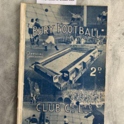 38/39 Bury v Tottenham Football Programme: Very good condition possible ex bound with covers. League match with team changes.