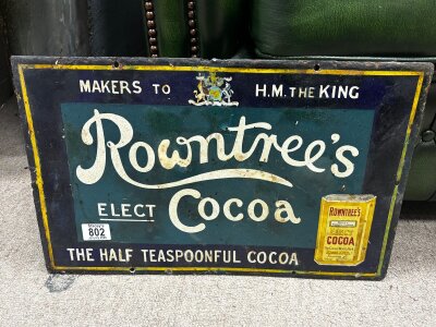A Vintage Enamel sign Rowntrees Cocoa 48cmx30cm