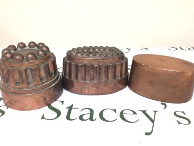 Three Copper Victorian Jelly moulds. (3) NO RESERVE.