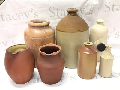 Stoneware jars, largest 32cm tall- NO RESERVE