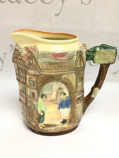 A Royal Doulton Dickens ware jug depicting Poor Joe and Fat Boy, approx height 20cm.