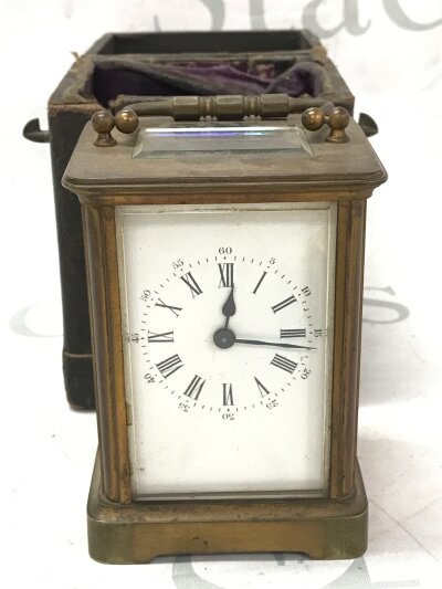 A cased carriage clock- NO RESERVE