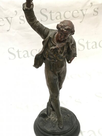 A late 19th century spelter dancing figure, 51cm tall- NO RESERVE