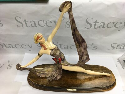 An Art Deco style resin figure of a reclining lady, approx length 48cm.