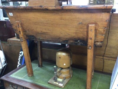 A 19th century Elm Dough bin of rectangular shape with a detachable top. Width 94cm