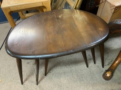 A set of 3 dark Ercole pebble table