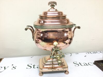 A Victorian Somova with brass fittments, 47cm tall