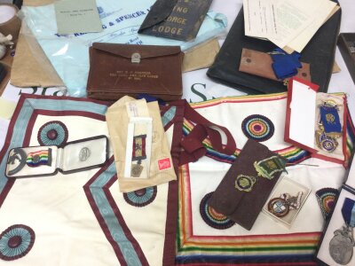 A collection of Masonic items from the Windsor lodge