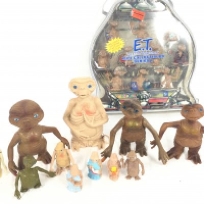 A Collection of E.T. Figures including a Collectibles set.