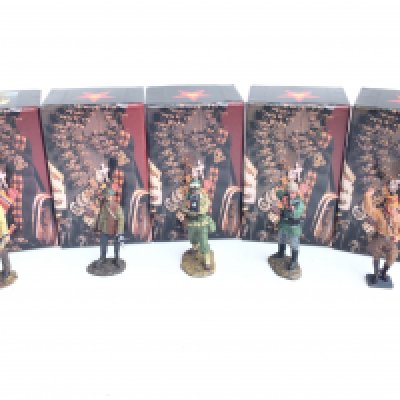 5 X Boxed King And Country Figures including Marshal Rooster Cogburn.a German Sniper.etc.