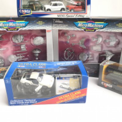 A Box Containing Star Trek Micro Machines. Matchbox And Corgi Diecast. Etc.