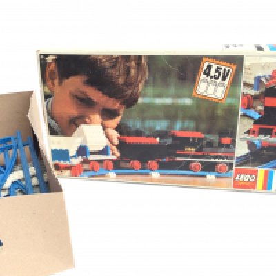 A Boxed VintageLego 4.5v Train Set. #120 and extra Track.