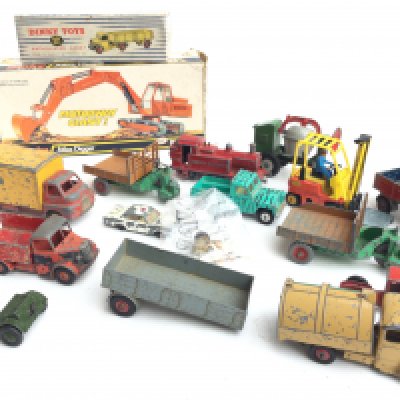 A Collection of Playworn Dinky Toys and 2 Empty Boxes.