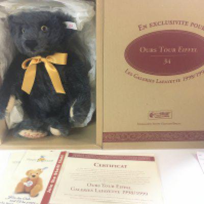 WITHDRAWN - A Boxed Steiff Eiffel Tower Teddy Bear 198/1999 limited Edition.
