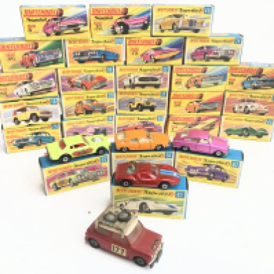 A Collection of 26 Boxed Matchbox Superfast cars and 1 Corgi Mini.
