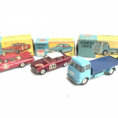 3 X Boxed Corgi Vehicles. A Chevrolet Fire Chief #439. A Rover 2000 #252 and a E.R.F. Model 44G Platform Lorry #457. No Reserve.