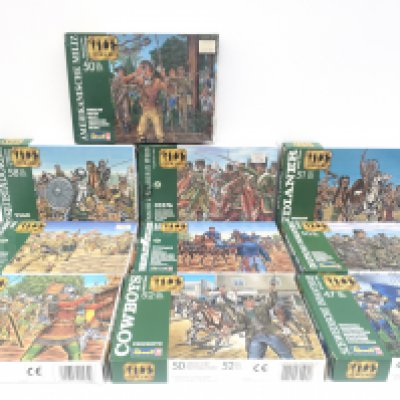 A collection of 10 boxed modelling kits by Revell all appear unstarted. Theme is military and focus on soldiers.