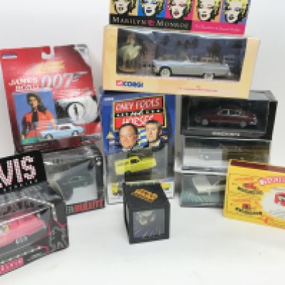 A Collection of Boxed Diecast Including Corgi. Matchbox. Minichamps and a Star Trek Collectors plate Etc.