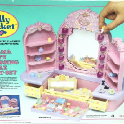 A Boxed Bluebird Polly Pocket Pyjama Party Dressing Table Play-set (Parts Missing).