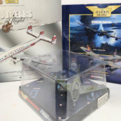 3 x Boxed Corgi Aviation Archive Models. A Avro Lancaster #47304. A Canadair CL-13A Sabre #AA3805. And a Lockheed L-049 #AA30404