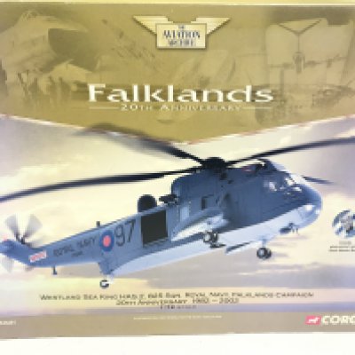 A Boxe Corgi Aviation Archive Westland Sea King HAS.2. #AA33401. Stand is Missing.