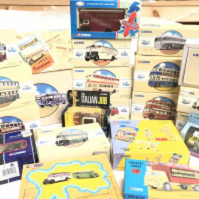 A Collection of Mostly Boxed Corgi Classics Including Busses and Lorrys. No Reserve.