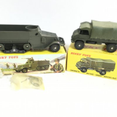 A Boxed French Dinky Half Track #822 and a Army Covered Wagon #921. NO RESERVE