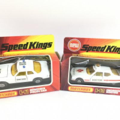 A Boxed Macthbox Mercedes Police Car K-61 and a Emergency Doctor K-62. Both Un punched. NO RESERVE