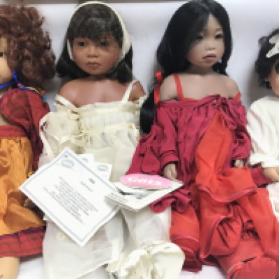 4 Gotz Dolls with 3 Boxes.