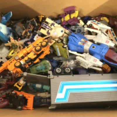 A Box Containing G1 and G2 Transformers etc.