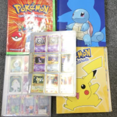 5 Binders Containing Original Pokemon Cards.