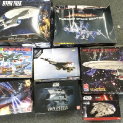 A Collection of Various Model Kits. Star Trek Generations and Armageddon have Been Part Built.