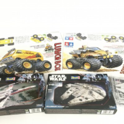 A Small Collection of Model Kits Including Tamiya and Revell.