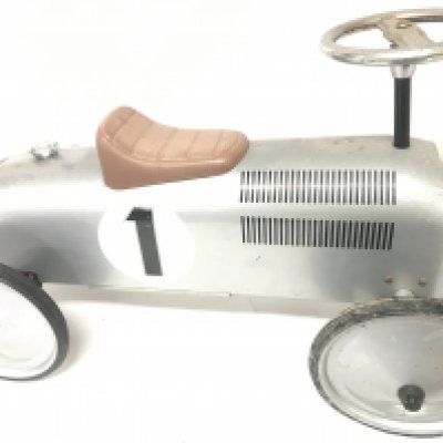 A Child's Metal Toy Pedal Car approx length 76 cm in height and 41cm in height.