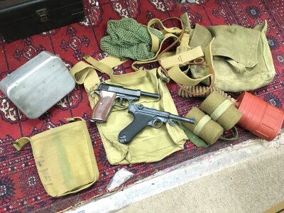 An assorted collection of reproduction WW2 German field equipment. No reserve