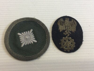 A German Third Reich cloth badge Kriegsmarine and one other German Sleeve badge. (2)