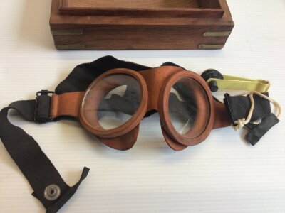 A rare pair rubber of Submarine escape googles.