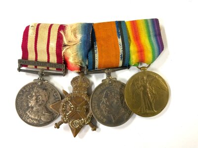 A WW1 medal group awarded to K.2862, R.H MC KENZIE, L.STO, R.N. NGS MEDAL PERSIAN GULF 1909-1914, 1914-15 STAR, 1914-18 WAR MEDAL, GREAT WAR MEDAL, together with Mine Clearance badge.