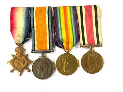 WW1 Medal group, awarded to Special Constabulary SJT T. PARRY, R.WAR.R 3132, 1914-15 Star, 1914-18 Medal, Great War medal, Special Constabulary medal.