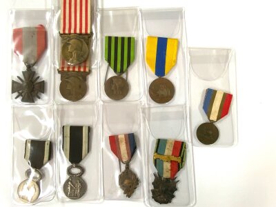 Belgian Civil Decoration for long service, specifically a 2nd Class Silver Cross, Yser Medal 1914, Belgian Labour Decoration Medal First Class, Belgian Deportees' Cross 1914–1918, Croix De Feu 1914-18, together with 5 additional civilian medals.