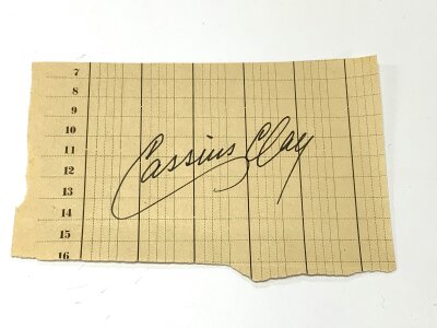 Cassius Clay, 1942-2016, autograph on paper.