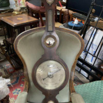 An Antique a Wheel barometer with silvered dial. 103cm.- NO RESERVE