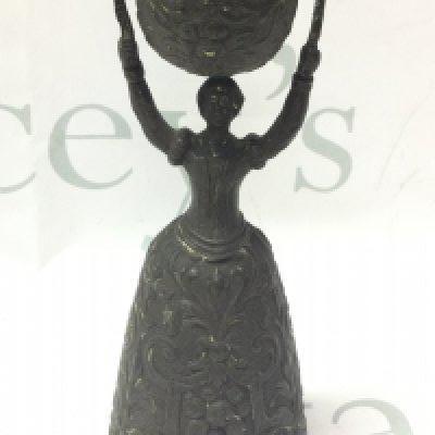 A bronzed wager cup, 16.5cm tall. Postage category B