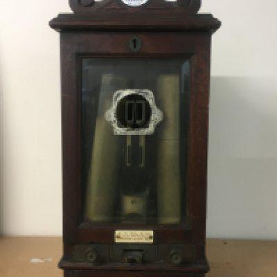 A Victorian W.H Ell & Co Safechek Gold changer . 45cm tall this lot cannot be posted