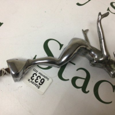 A 1920/30 solid cast metal and Chrome plated car mascot a diving naked nymph with flowing hair makers stamp NLCCo with fitting attached total length 21cm.