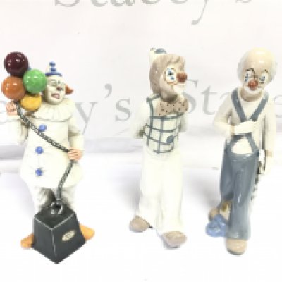 A Doulton clown and two other clowns.- NO RESERVE