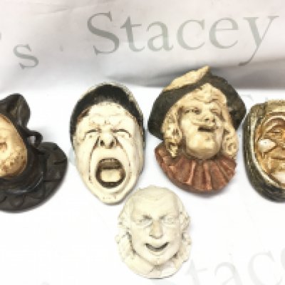 Victorian small plaster heads of Victorian figures, this lot cannot be posted