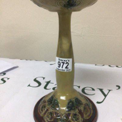 A Lambeth Doulton Candle stick Hight 24cm Restored. No Reserve .